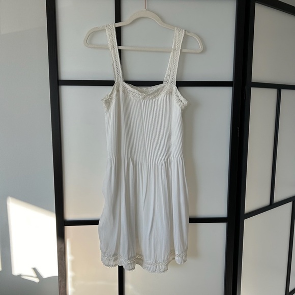 [S] Aritzia LaBoheme Wilfred Boho Sleeveless White Midi Dress With Pockets - Picture 2 of 11